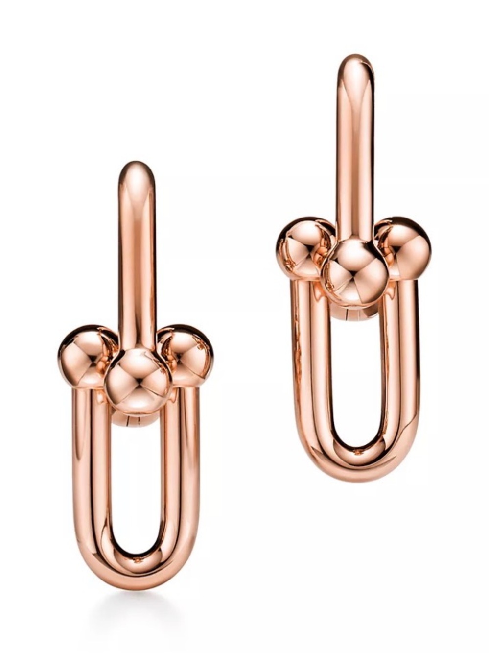 Rose Gold Link Drop Earrings - Women Jewelry